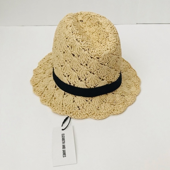 New! Elizabeth and James Bohemian Crochet Straw Hat - Picture 4 of 8